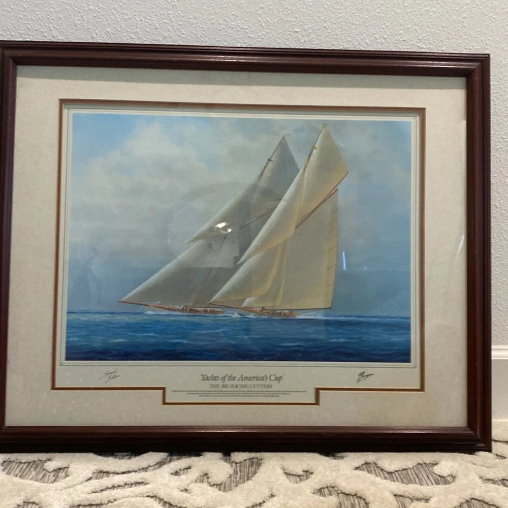 Vintage LARGE “Yachts of the America’s Cup Special Edition Artwork Tim Thompson